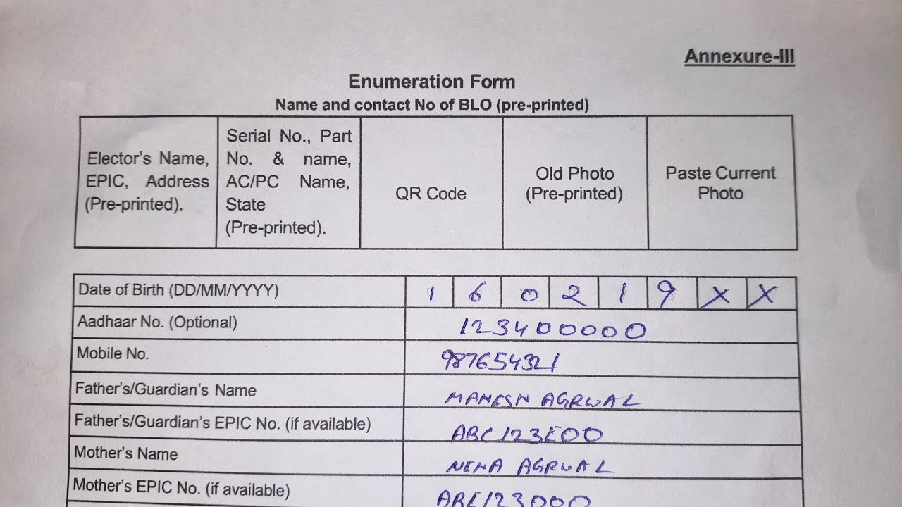 How to Fill Out the Enumeration Form | Voter Enumeration Form Filing | Enumeration Process?
