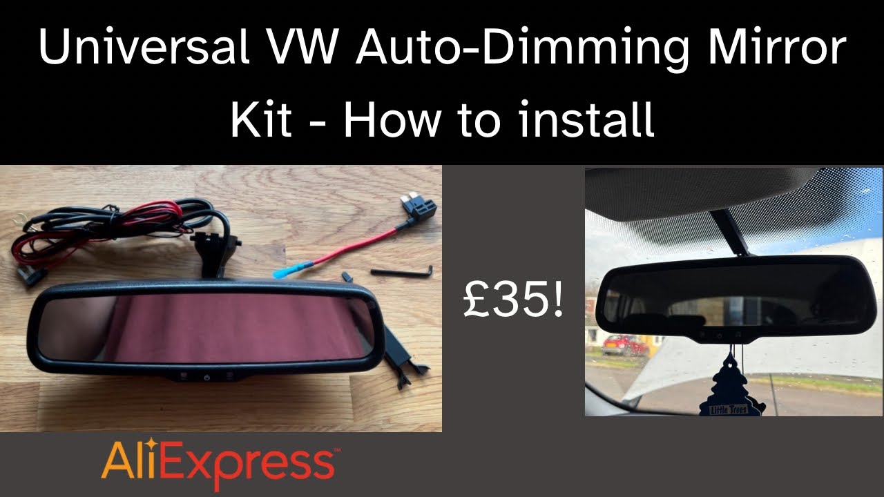 CHEAP Universal VW Auto-Dimming Mirror Kit Installation - How To