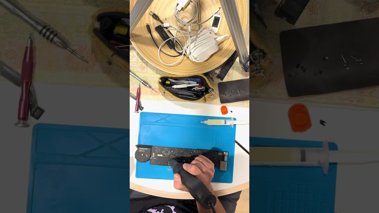 Macbook Air RAM Reflow (real time) #apple #macbook #diy #repair