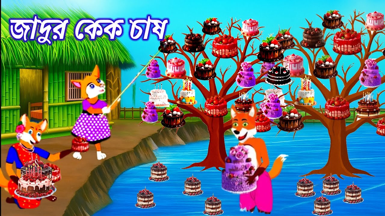 পুকুরে জাদুর কেক চাষ | New Fox cartoon | Bangla cartoon | Rupkother golpo | Cartoon ghori | 