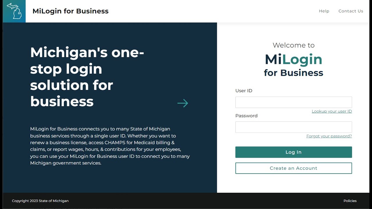 Create a MiLogin for Business Account