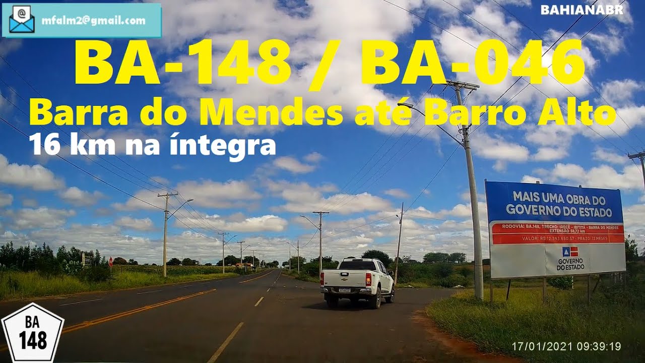 BA-148 / BA-046 - Barra do Mendes at&eacute; Barro Alto (16 km na &iacute;ntegra)