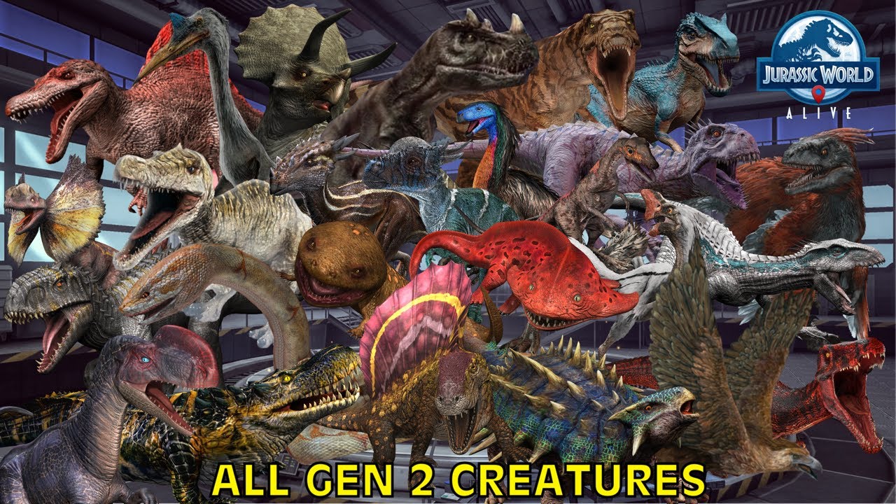 All Gen 2 Creatures - Jurassic World Alive