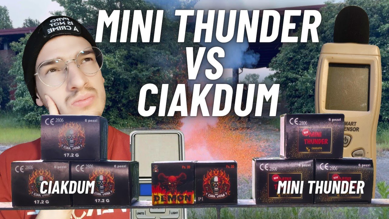 SUPER CONFRONTO tra PETARDI al FONOMETRO: CIAKDUM 17,2g vs MINI THUNDER e CiakDum P1 vs DEMON