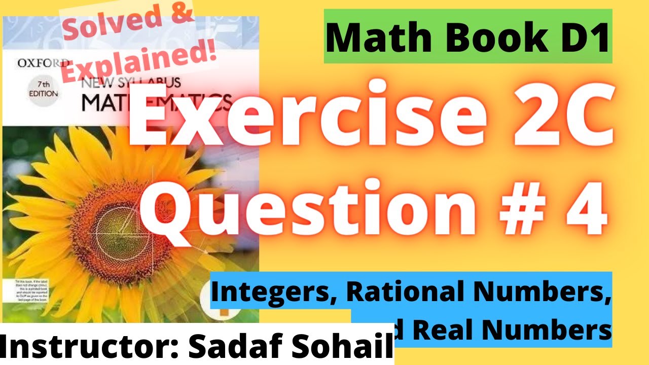 Exercise 2C | Question  # 4 | Chapter # 2 | Book D1 - New Syllabus Mathematics