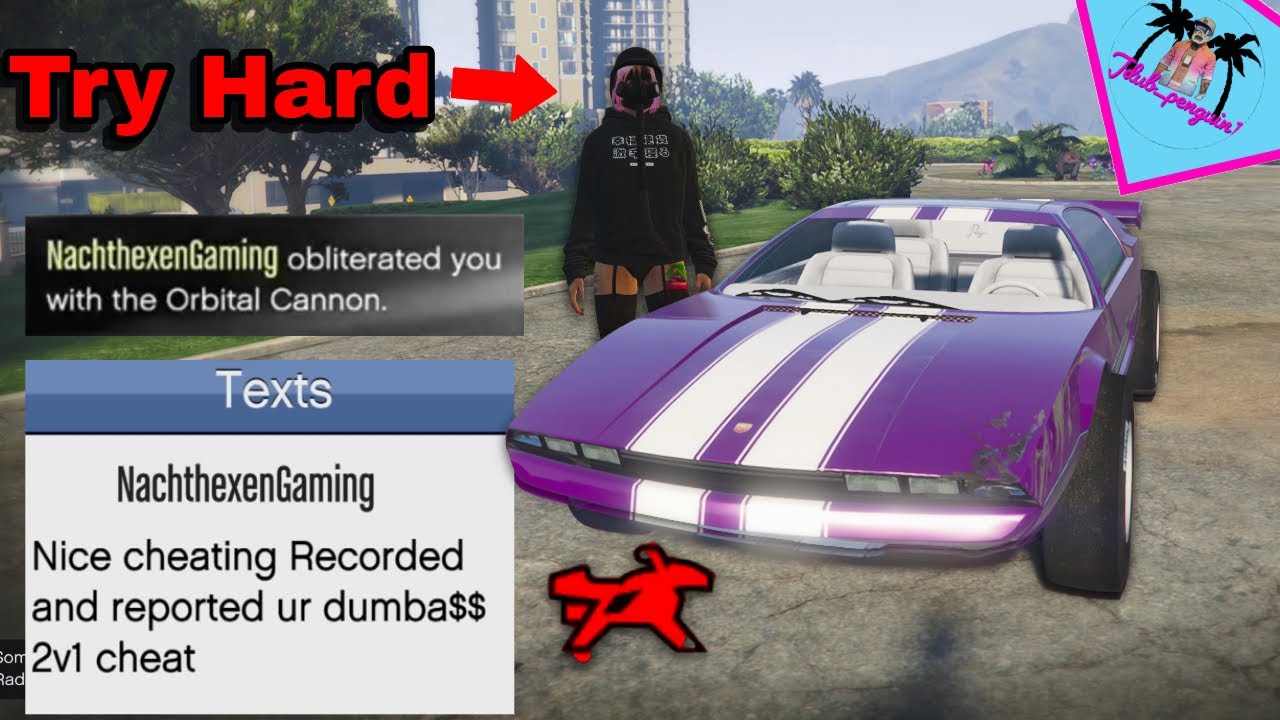 Salty Tryhard Says I’m CHEATING Than ORBS ME! GTA Online PVP 