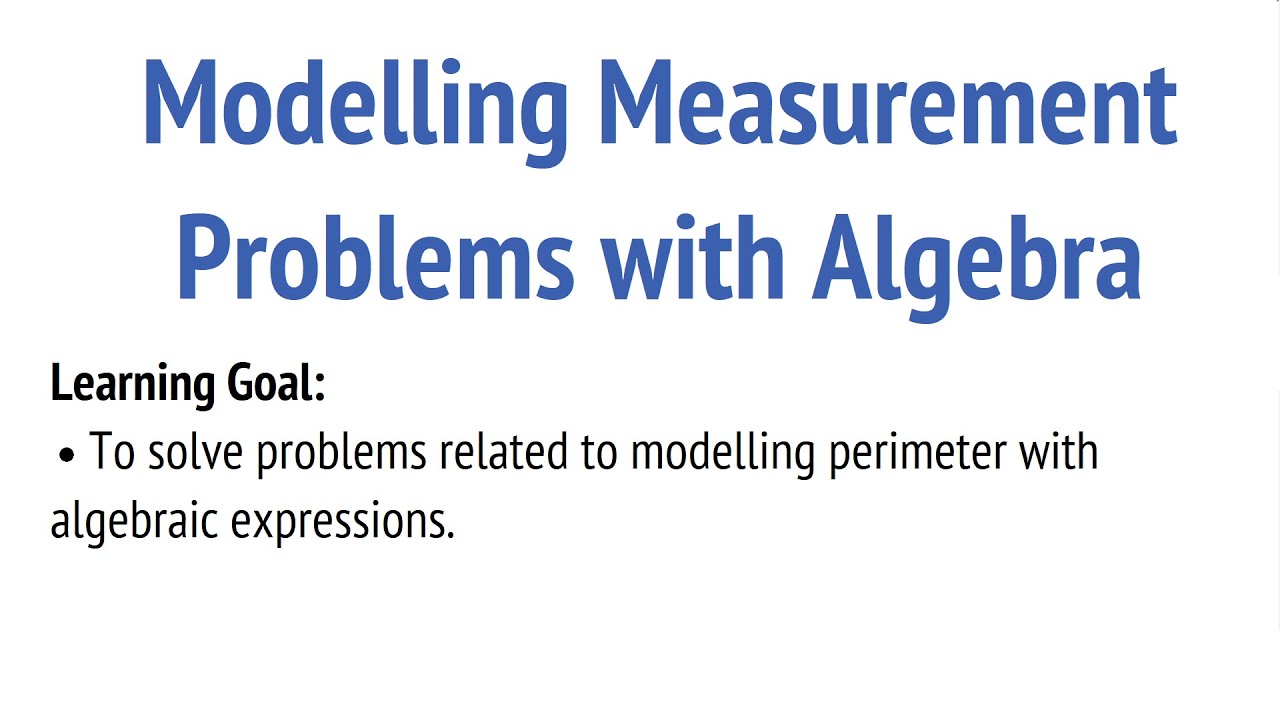 Modelling Measurement Problems with Algebra
