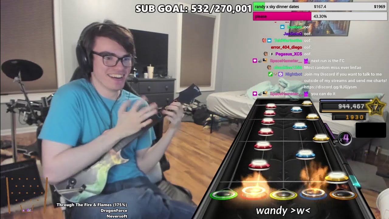 I just 100% overstrummed Through the Fire and Flames 175% Speed...