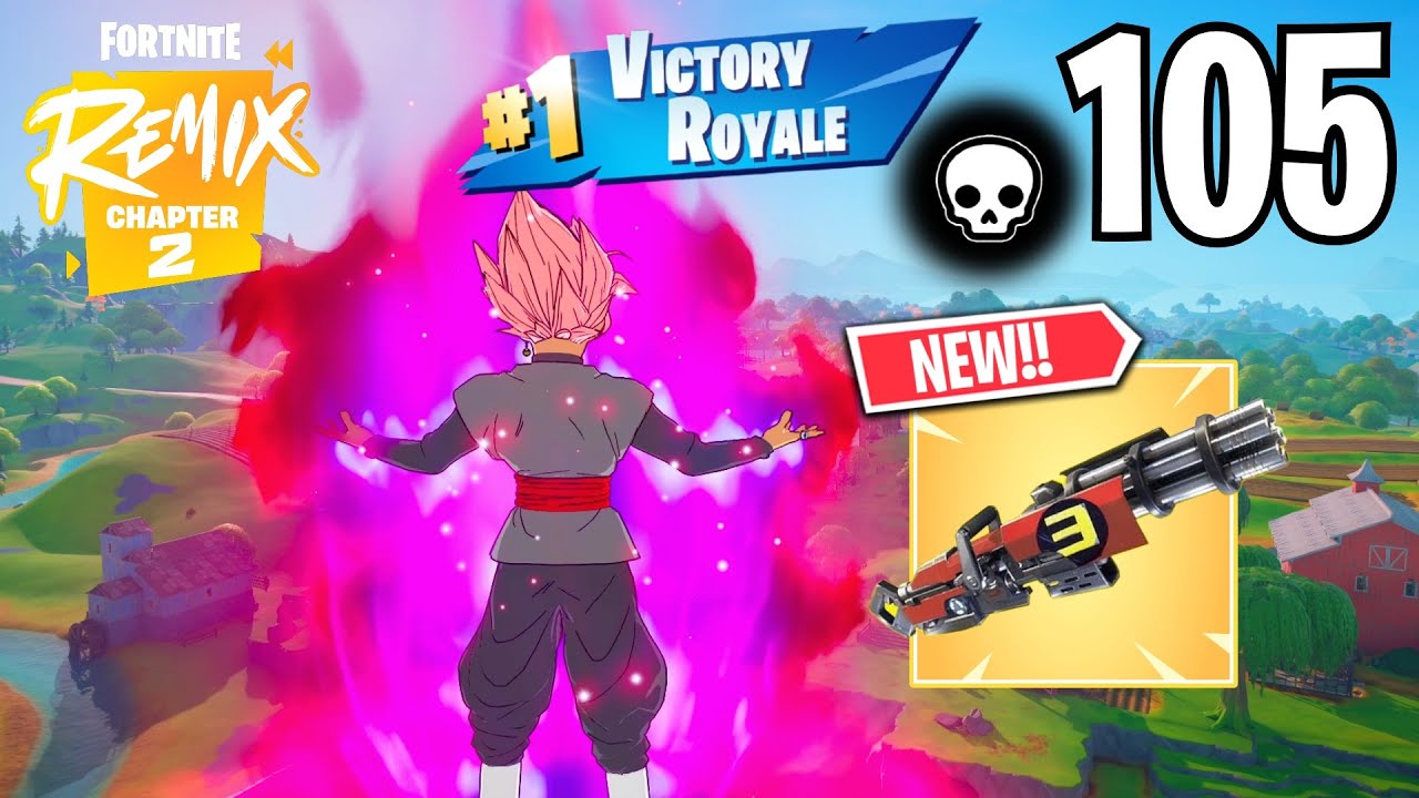 105 Elimination GOKU BLACK Solo vs Squads WINS Gameplay (FORTNITE CHAPTER 2 REMIX)!