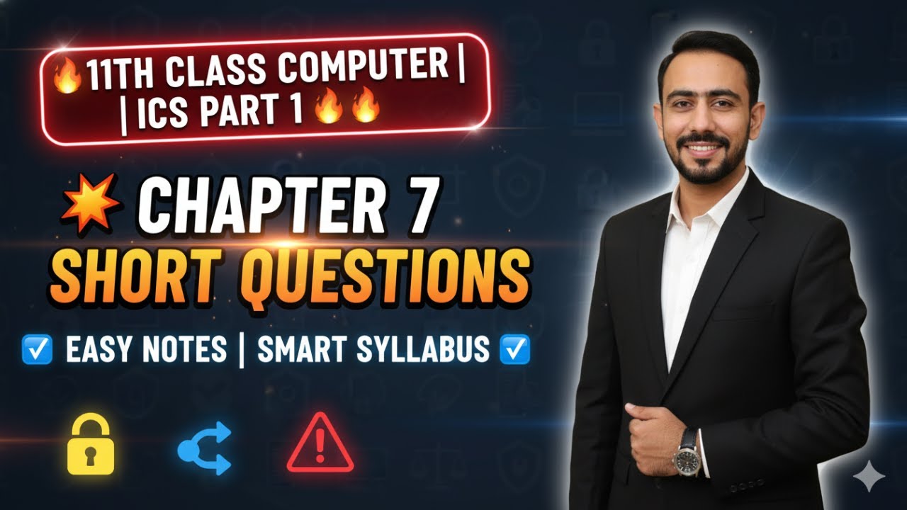 11th Class Computer Chapter 7 Short Questions | Legal & Ethical Aspects|Easy Notes|Punjab Board 2025