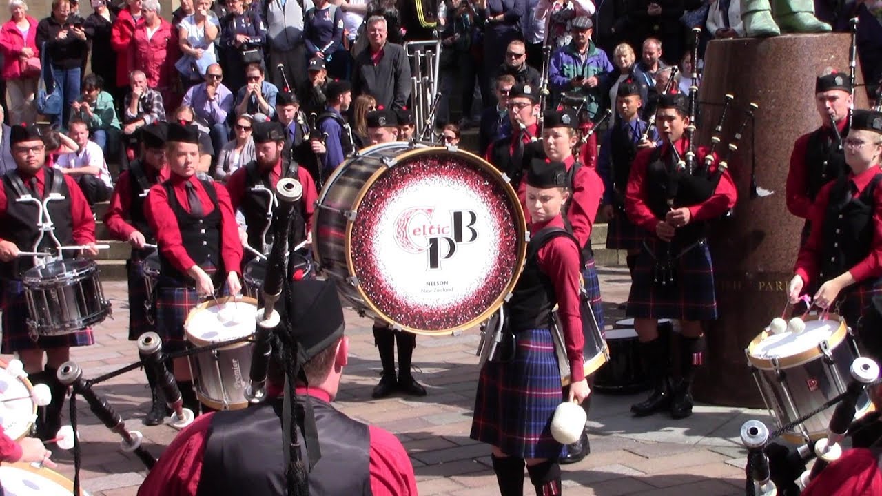 CELTIC PIPE BAND NELSON PERFORM IN BUCHANAN STREET AT PIPING LIVE 2019