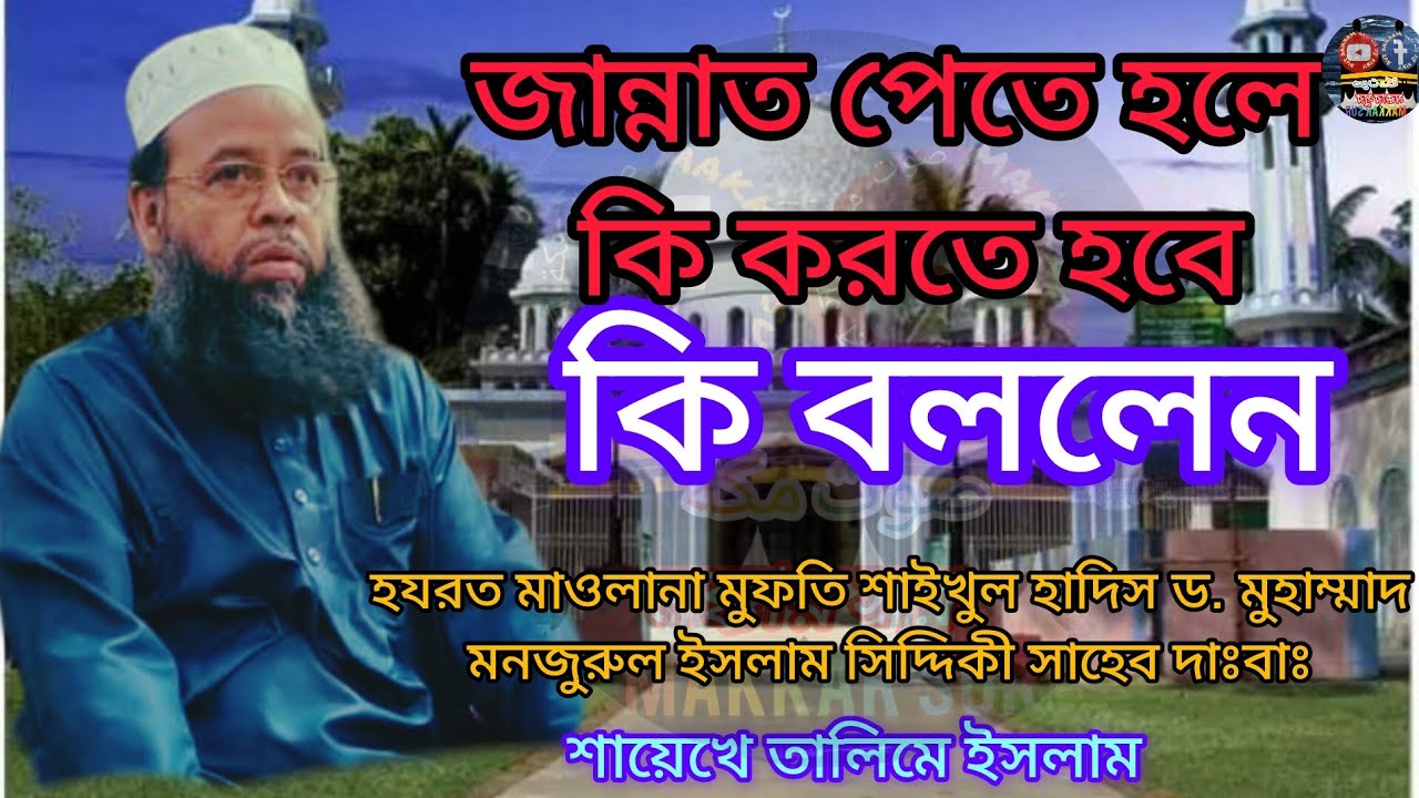 জান্নাত পেতে হলে কি করতে হবে। তালিমে ইসলাম মানিকগঞ্জ। মুফতি মোহাম্মদ মনজুরুল ইসলাম সিদ্দিকী সাহেব।