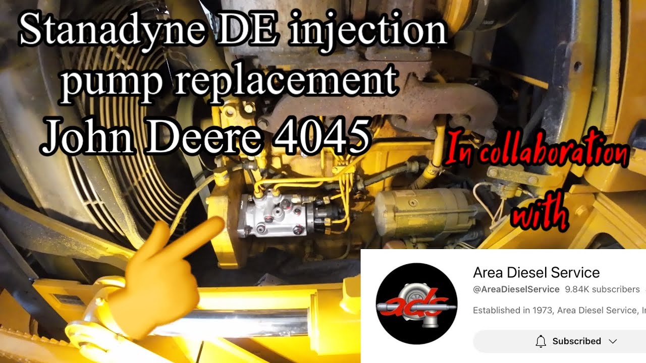 Stanadyne DE injection pump replacement on a Deere 4045 engine 550H dozer w/help @Area Diesel Service