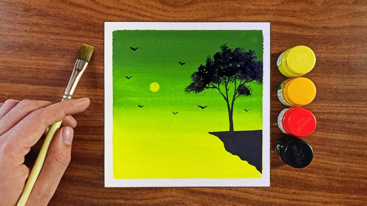 Easy watercolor painting | Poster colour painting | Painting