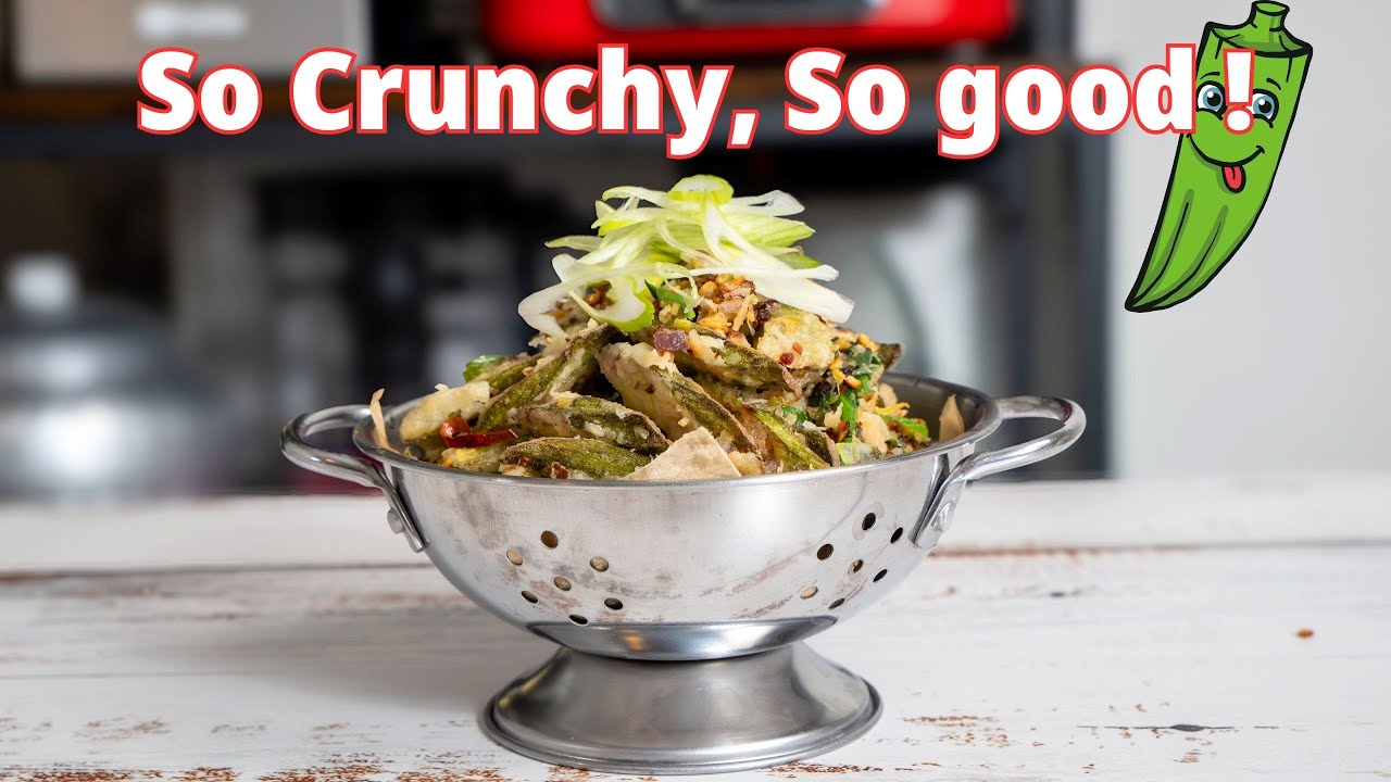 Crispy Okra with Garlic & Celery | Perfectly Crispy Bhindi Fry