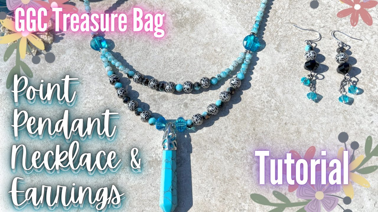 Point Pendant Necklace and Earrings Set | Jewelry Making Tutorial | GGC Treasure Bag