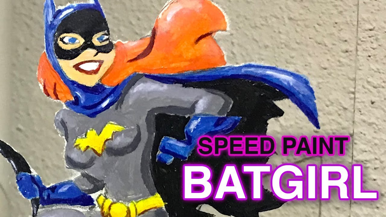 Batgirl Glass Art Painting