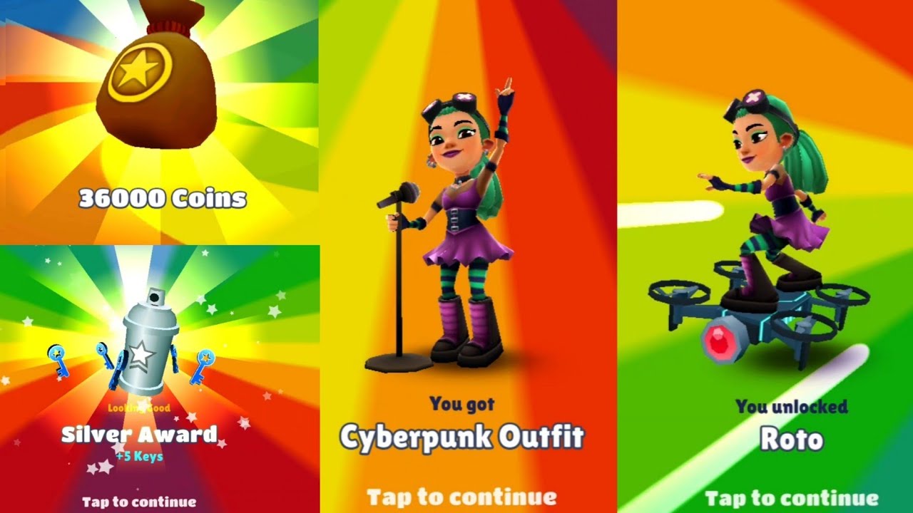 Subway Surfers Seattle 🌇🎡 Unlocking Nina Berlin Surfer, Cyberpunk Outfit 🤘 & Roto Special Board