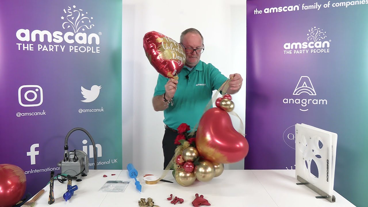 Sophisticated Painted Heart Valentines Balloons
