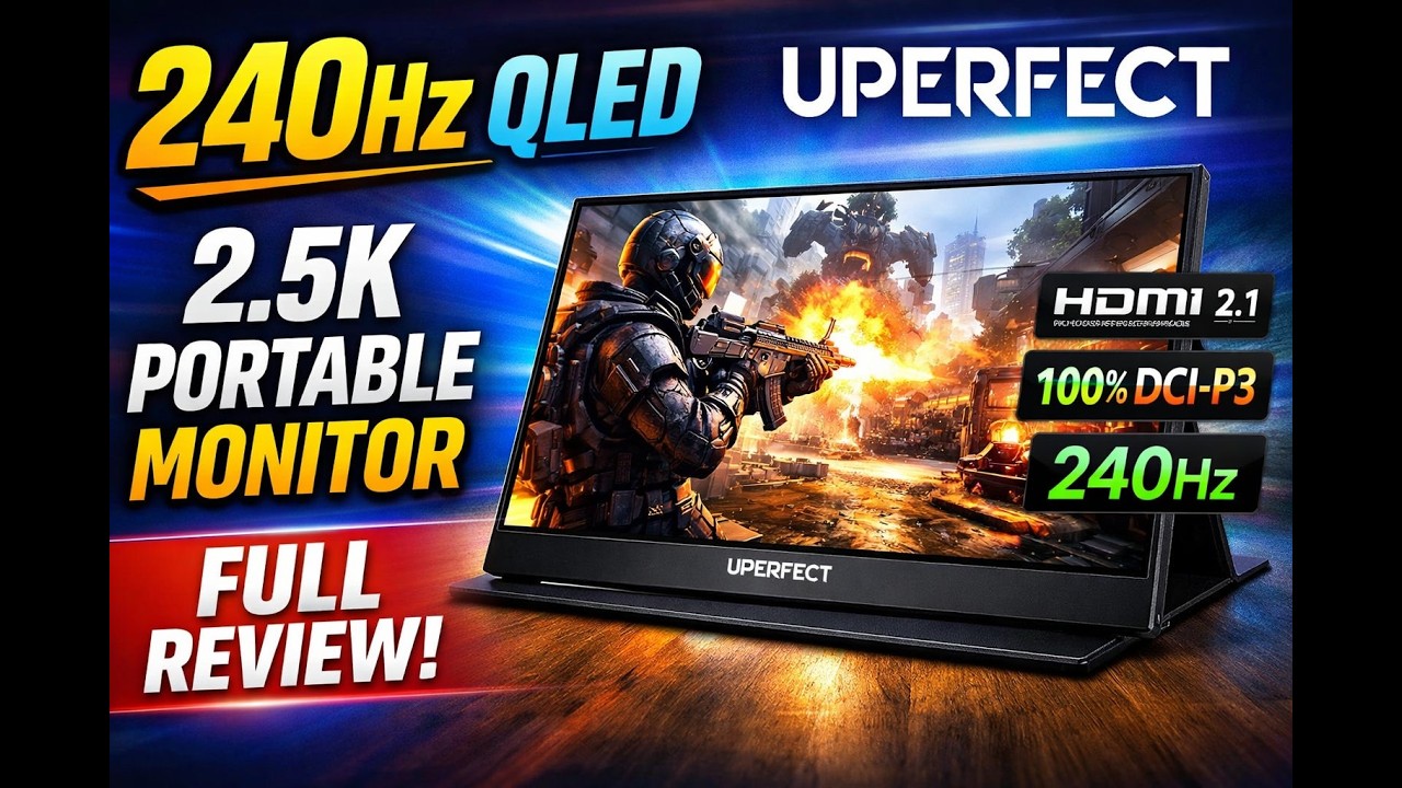 240Hz Ultra Smooth UPERFECT 2.5K QLED Portable Gaming Monitor | Full Review