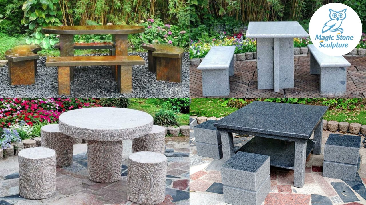 Stone Table Bench Chair