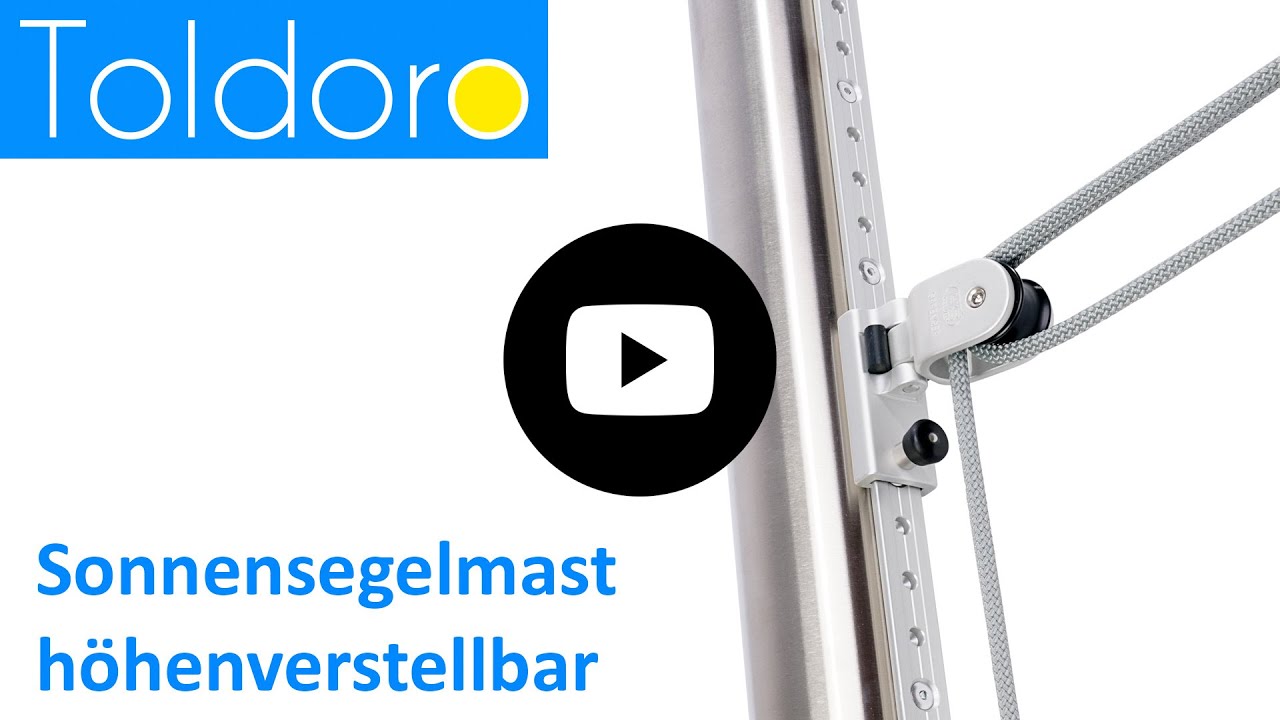 Höhenverstellbare Sonnensegelmasten aus Edelstahl