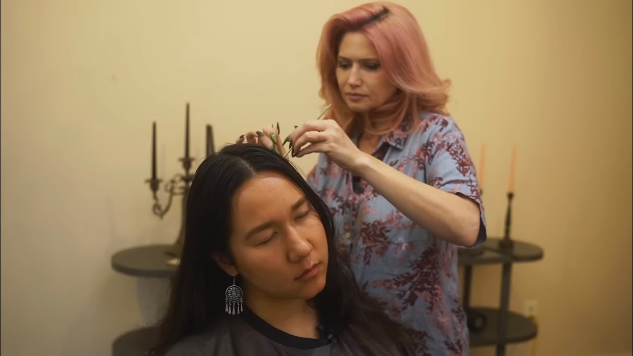 Soft Spoken ASMR Haircut & Scalp Care |Blowout,Nape Attention, Hydro-Dhara Ritual w/@semideasmr