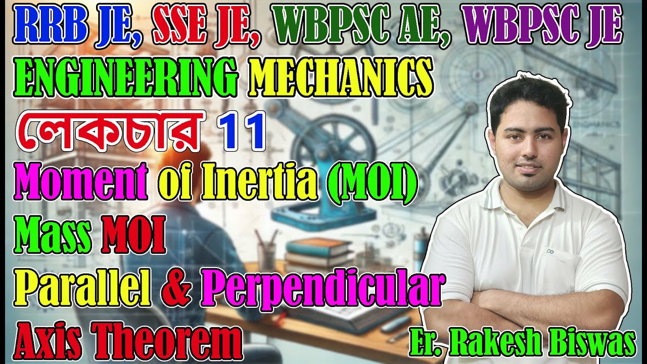 Engineering Mechanics 11 | Moment of Inertia (MOI) & Mass MOI, Parallel & Perpendicular Axis Theorem