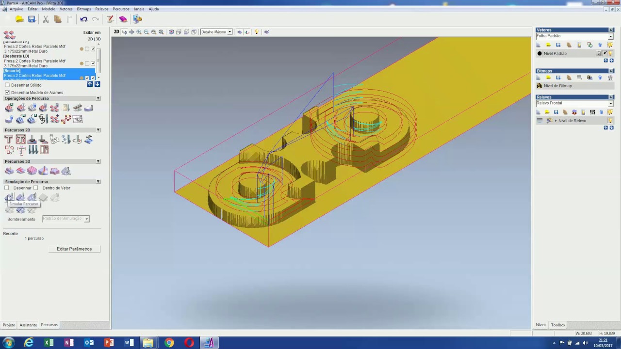 ArtCam SolidWorks Mach3 - GCode Cópia de Múltiplas Peças - 2/3