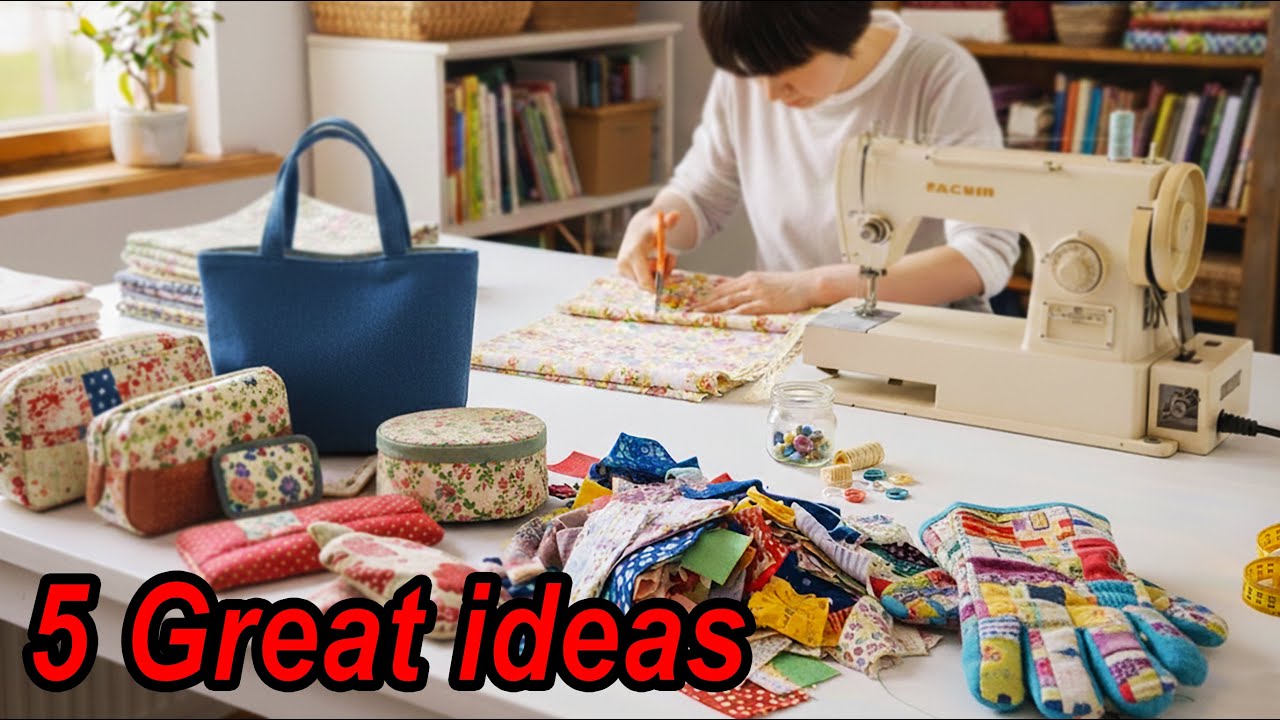 With a few Scraps, I sewed these 5 Beautiful and Useful Items