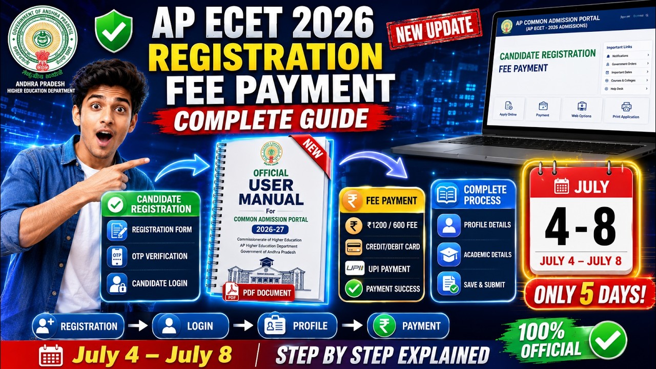 AP ECET 2026 Registration Started | Candidate Registration & Fee Payment Complete Guide