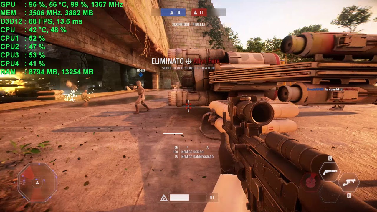 Star Wars: Battlefront 2 YAVIN4 [DX 12 1080p ULTRA SETTINGS] | i5-6600K | GTX 970
