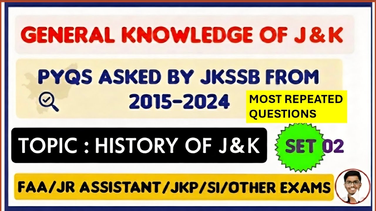 Jkssb previous year questions || History of J&K mcqs || FAA || JKP CONSTABLE || Junior Assistant ||