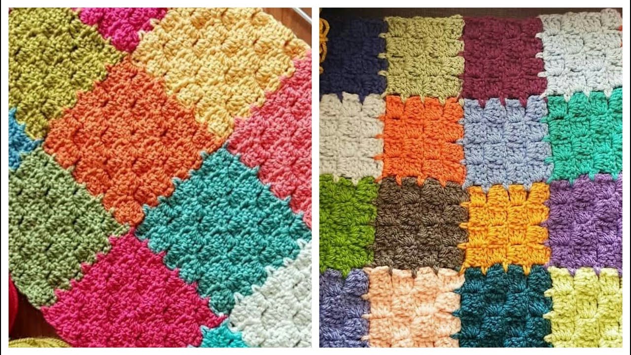 KÖŞEDEN BAŞLANILAN ÖRGÜ MODELİ (C2C-CORNER TO CORNER)KARE MOTİFLERİ BİRLEŞTİRME