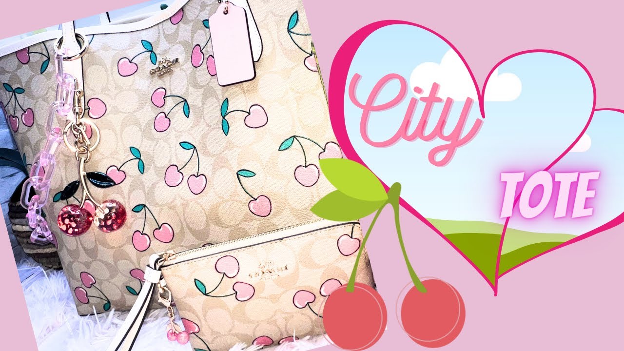 WHAT'S IN MY BAG? COACH CHERRY HEART CITY TOTE