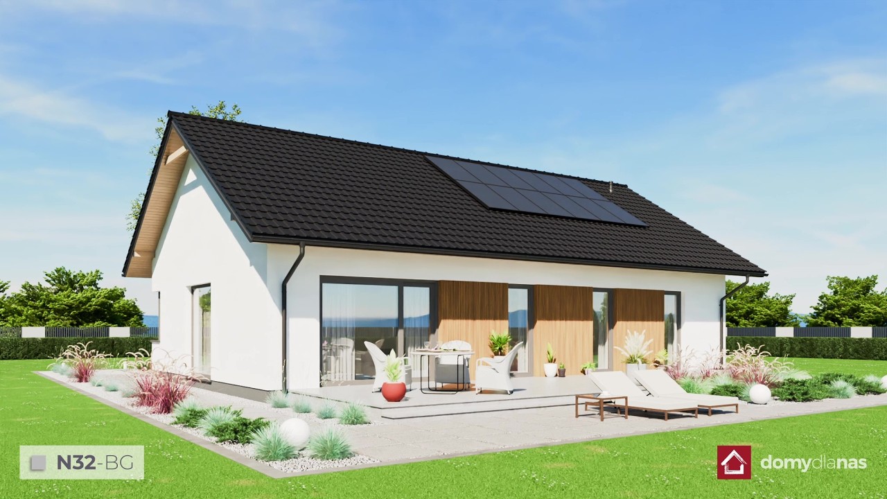 Projekt domu parterowego o pow. użytkowej 106 m2, bez garażu. #domydlanas #n32bg #projektdomu