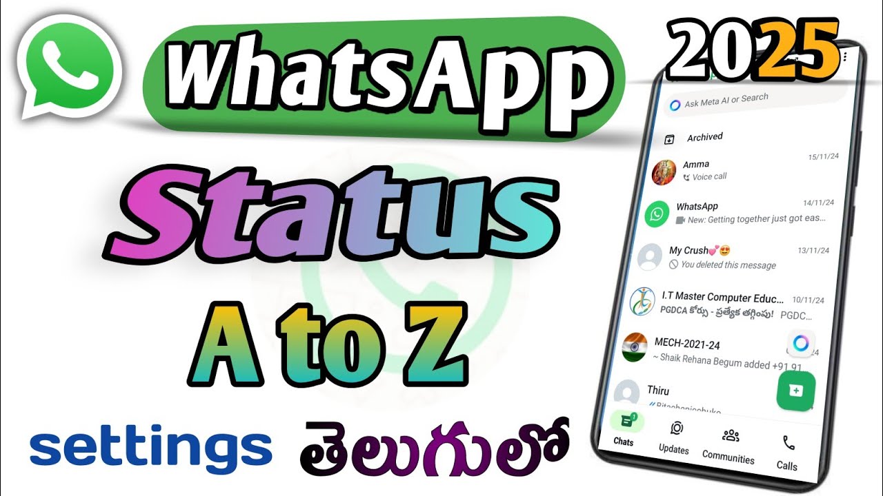 WhatsApp status A to Z settings 2025, WhatsApp Status updates in telugu, whatsApp tricks