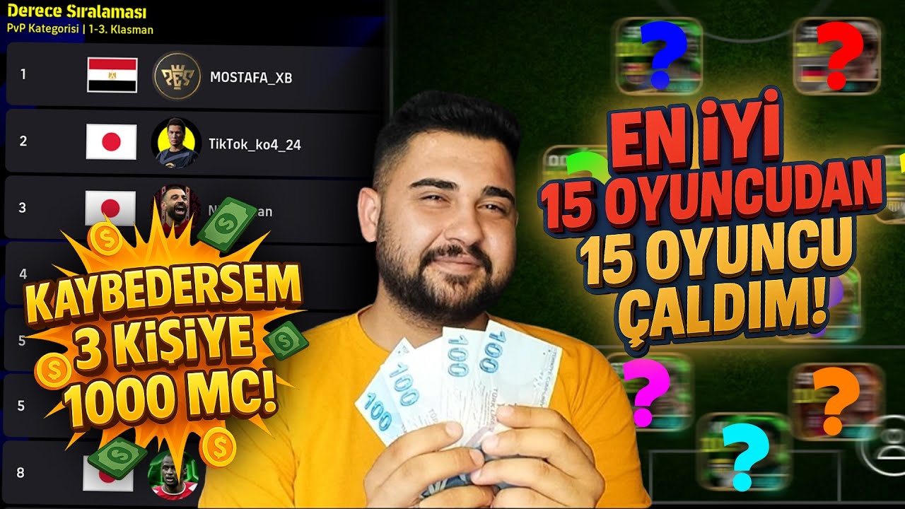 DÜNYANIN EN İYİ 15 OYUNCUSUNDAN, 15 FUTBOLCU ÇALDIM! KAYBEDERSEM 3 KİŞİYE 1000 MC VERİYORUM! 💰
