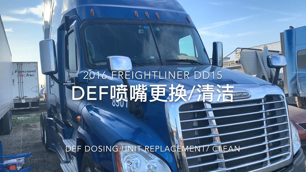 [中文]Freightliner cascadia DD15 DEF尿素喷嘴清洗/更换 DEF dosing unit(injector) replacement/clean