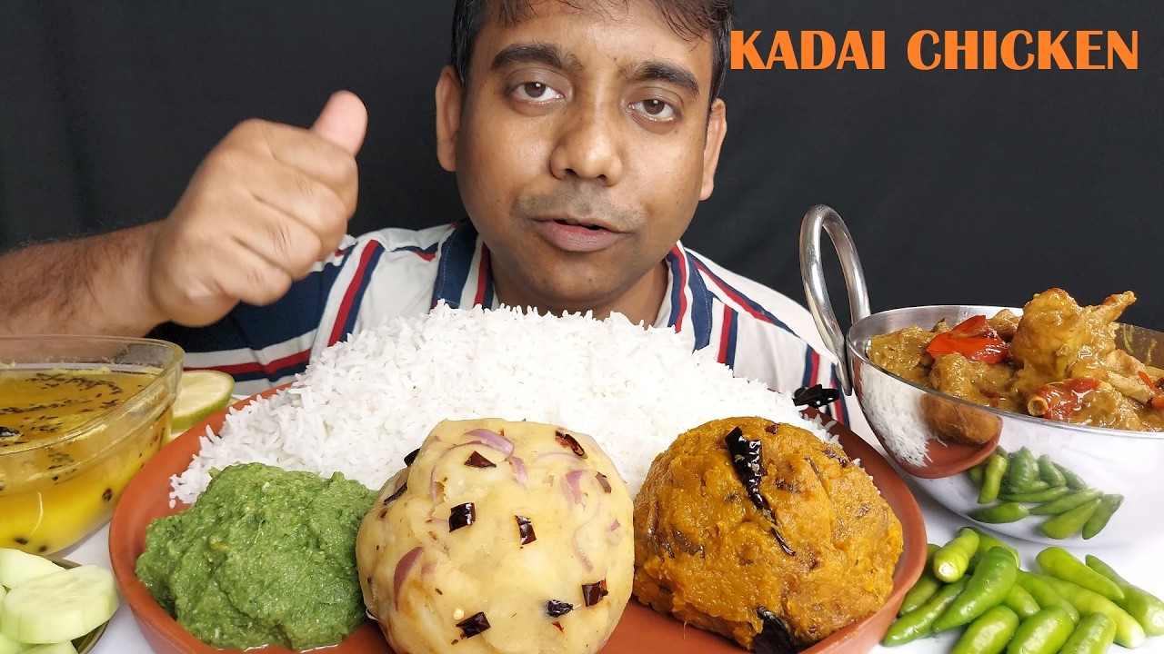 KADAI CHICKEN WITH BASMATI RICE MUKBANG FOOD SHOW