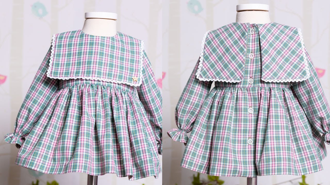 Vestido cuello babero. REVISTA PATRONES INFANTILES nº 19