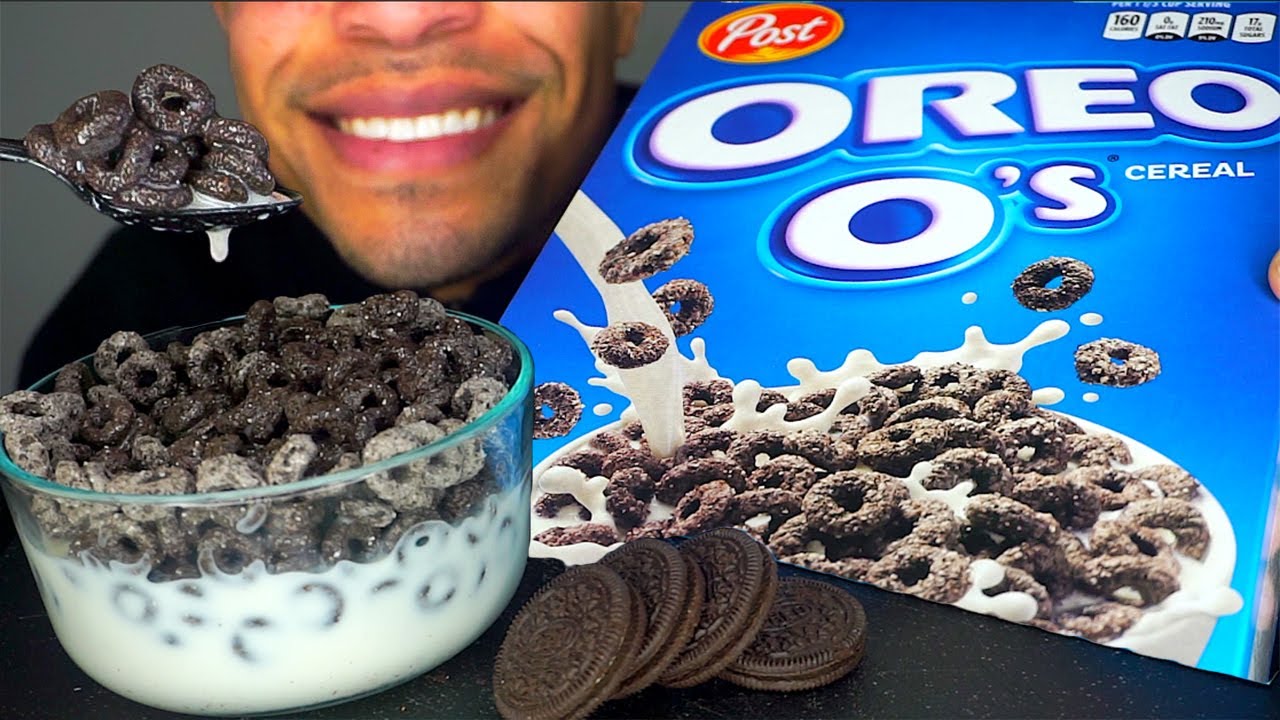 ASMR OREO O'S COOKIE CEREAL MILK | EATING MOUTH SOUNDS NOISES NO TALKING | MUKBANG