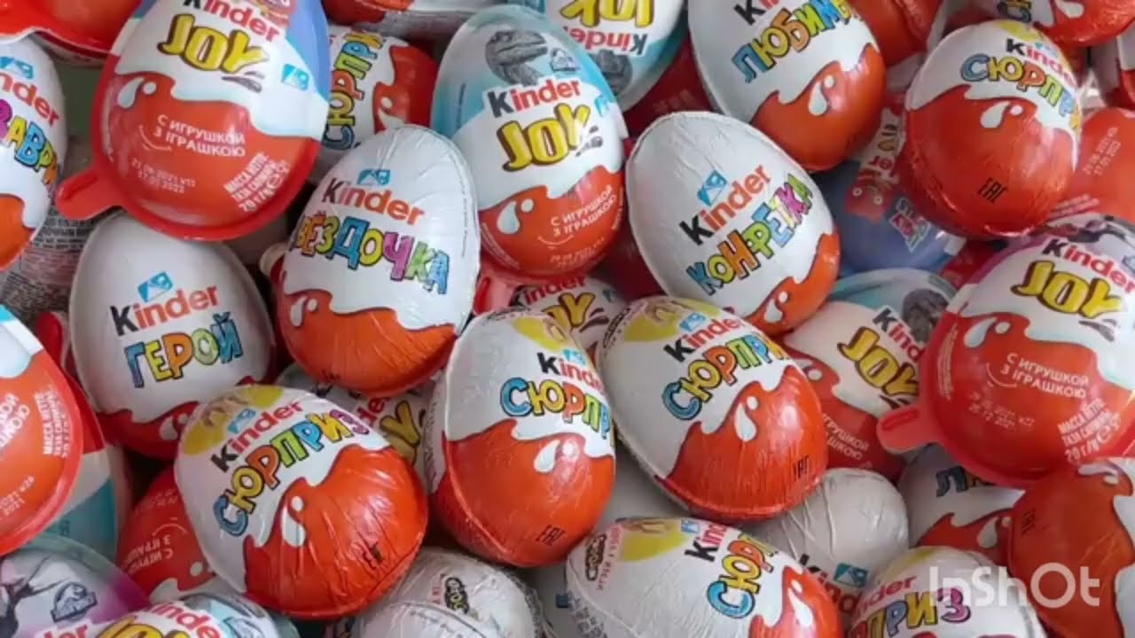 Yummy Kinder Surprise Egg Toys Opening - A Lot Of Kinder Joy Chocolate ASMR