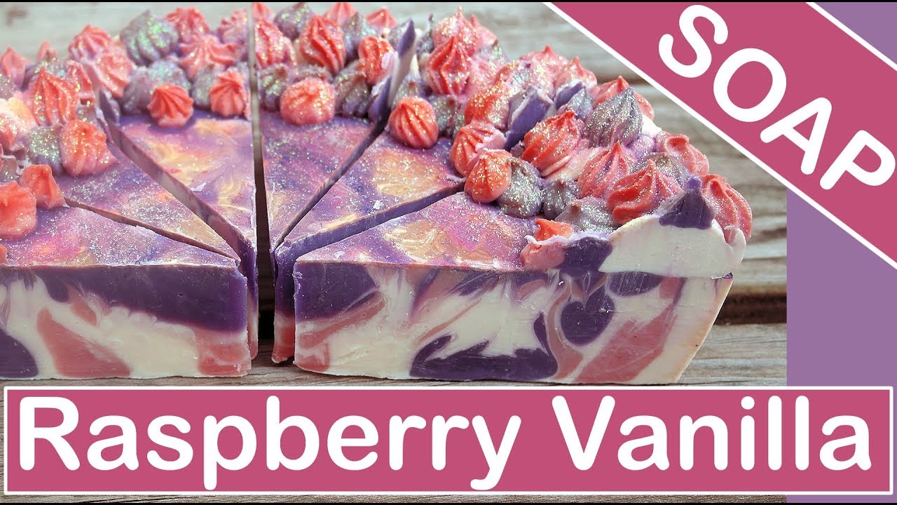 Black Raspberry & Vanilla Cream 🍇🍰 Cake - Cold Process Soap Making