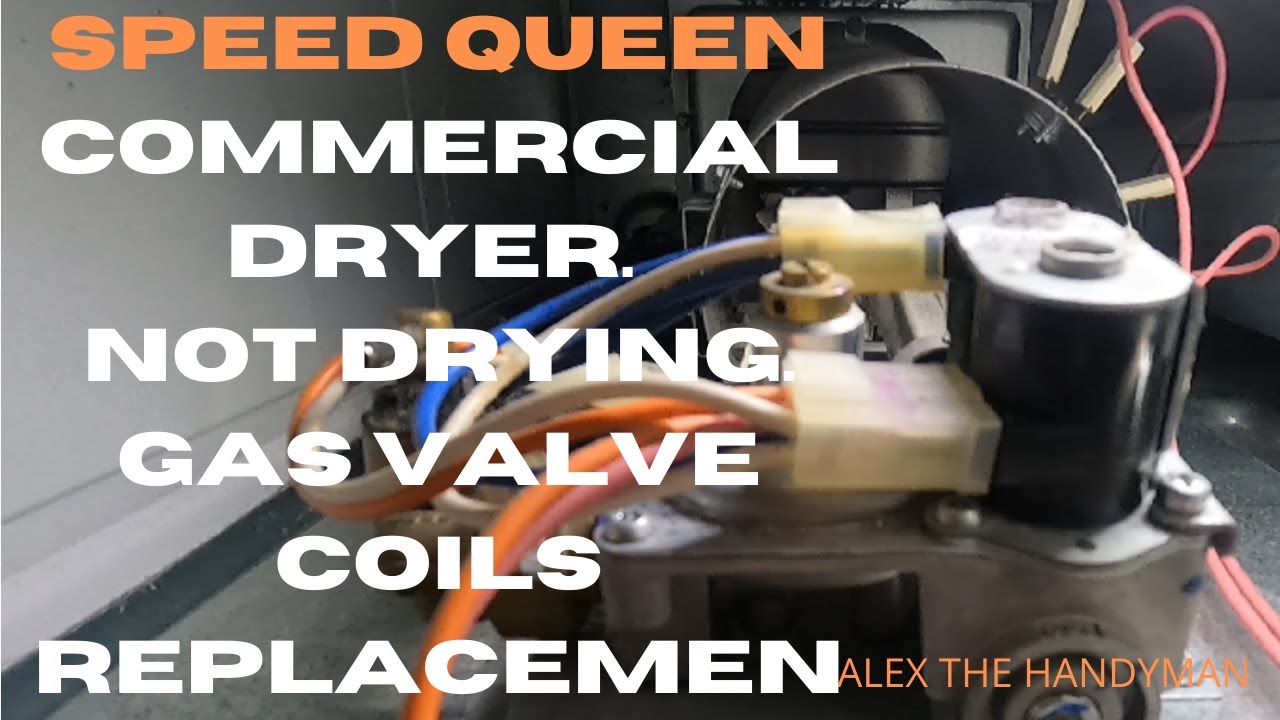 Коммерческая сушильная машина Speed ​​Queen не сушит белье полностью. Замена катушек газового кла...