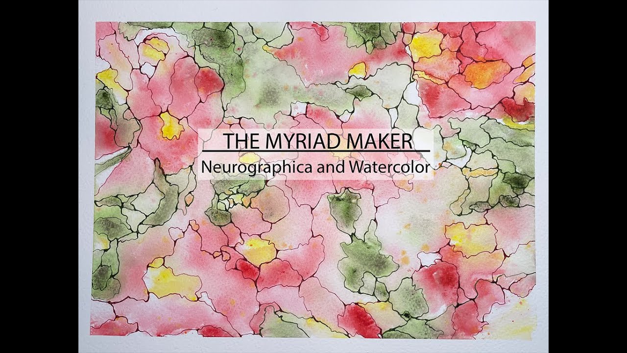 Neurographica and abstract watercolor
