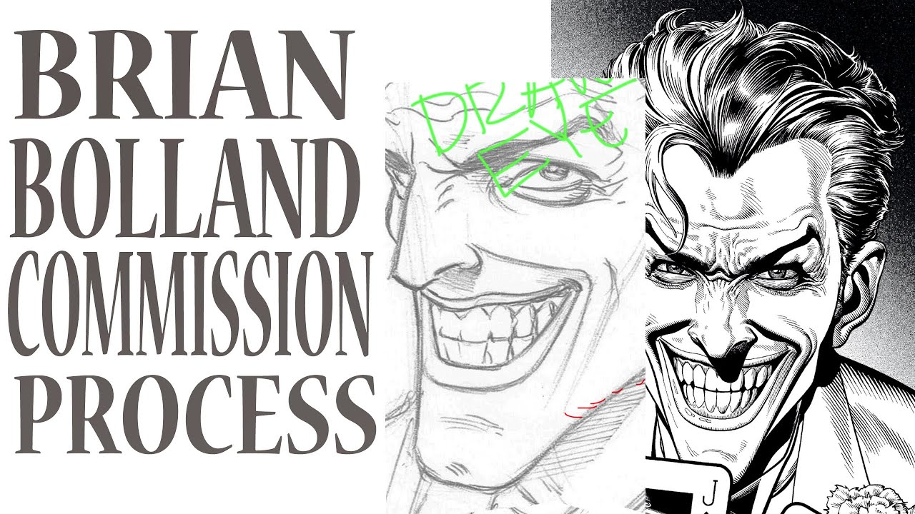 Brian Bolland Joker commission How I approach FINISHES