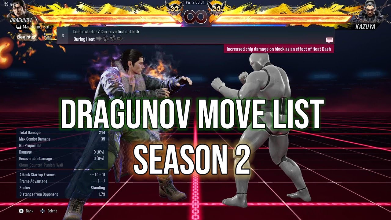 Dragunov Move List - Tekken 8 - Season 2