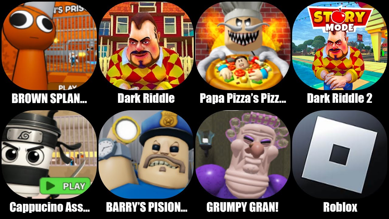 Papa Pizza's Pizzeria!,Dark Riddle,Cappuccino Assassino,Roblox,Brown Splanki's...! Part 1