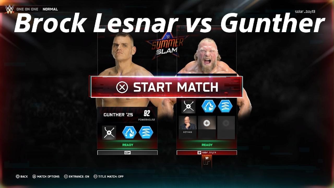 FULL MATCH: Brock Lesnar vs Gunther - Brock retiring concept #WWE #WWE2K25